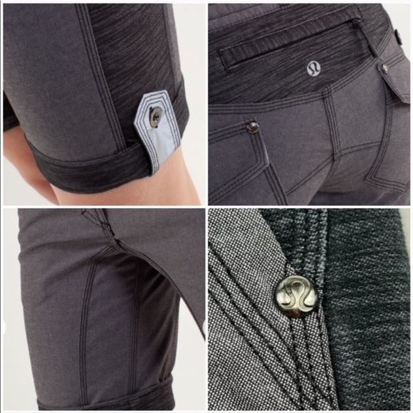 Lululemon Ride On Reflective Roll Up Gray Shorts Bermuda Size 2 - Picture 10 of 10
